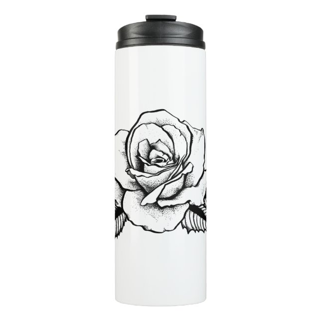 Garrafa Térmica tatuagem rosa (Frente)