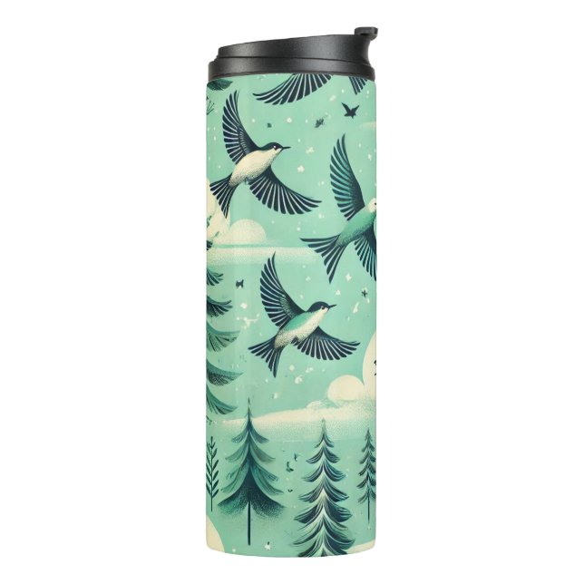 Garrafa Térmica Teal Green Forest e Birds (Giro à esquerda)