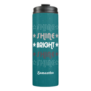 Garrafa Térmica Teal Shine. Brilhante. Brilhante. Brilhante. Brilh