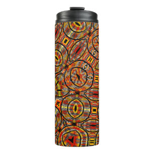 Garrafa Térmica Tecido Africano Colorido - Padrão sem costura, enf
