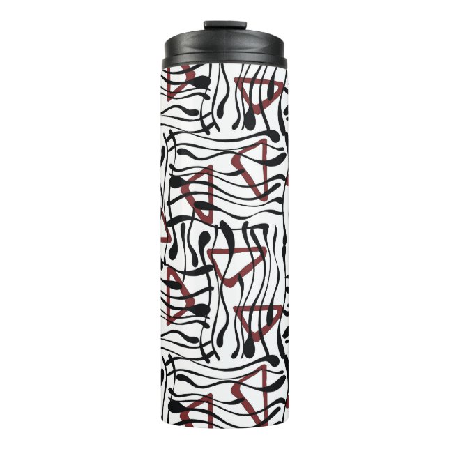 Garrafa Térmica Tecido Geométrico: Design de Padrão Artístico. (Frente)