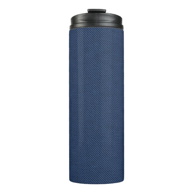 Garrafa Térmica Tecido Jeans Azul (Frente)