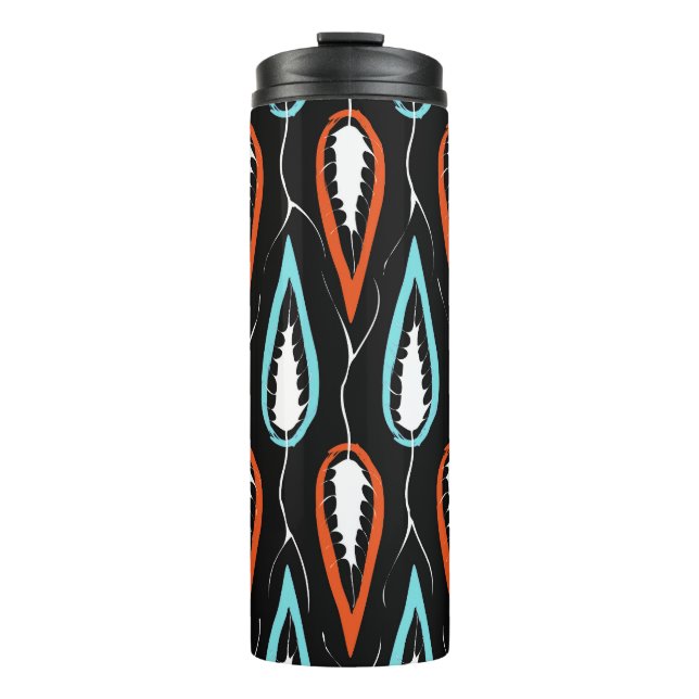 Garrafa Térmica Tecido retrô: textura floral perfeita (Frente)