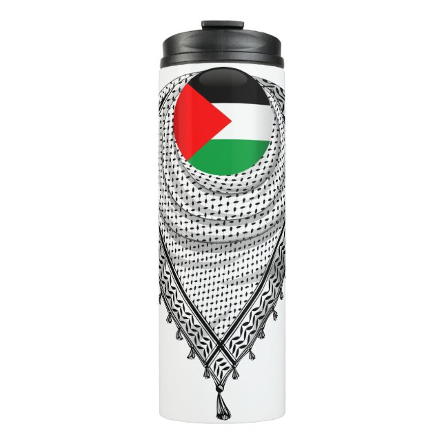 Garrafa Térmica Tecido Tradicional do Keffiyeh Scarf Palestino (Frente)