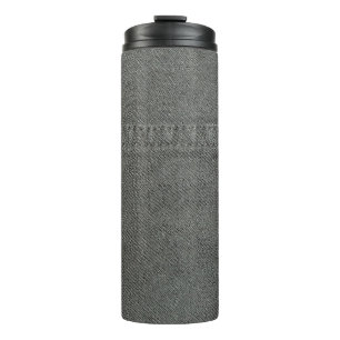Garrafa Térmica tecido verde-escuro com khaki cosido seu clo de co