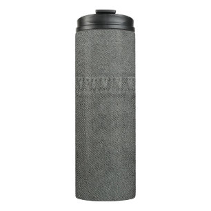Garrafa Térmica tecido verde-escuro com khaki cosido seu clo de co