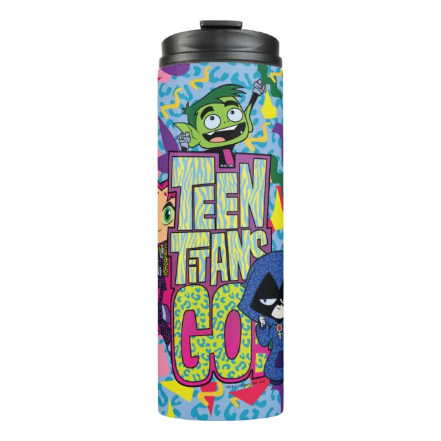 Garrafa Térmica Teen Titans Go! | "Girls Girls" Animal Print Logo (Frente)