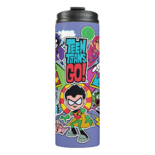 Garrafa Térmica Teen Titans Go!   Gráfico de Seta de Equipe