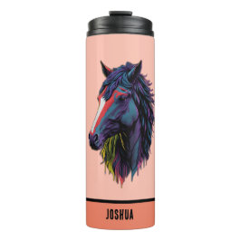 Garrafa Térmica Tema Cavalo Marrom para Entusiastas de Equestre
