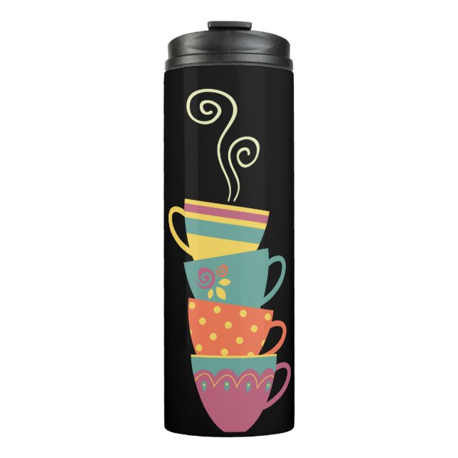 Garrafa Térmica Tempo de café canecas empilhadas agitar vapor (Frente)