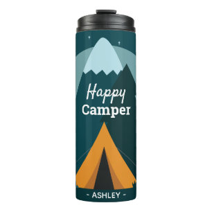 Garrafa Térmica Tenda Happy Camper e Montanhas