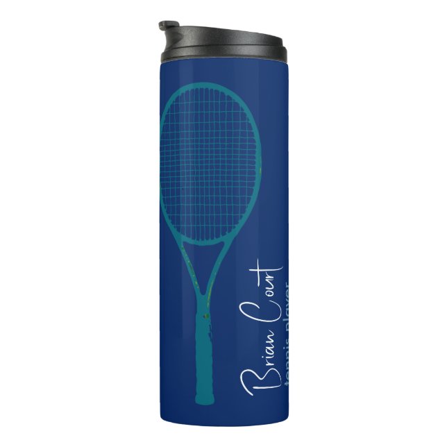 Garrafa Térmica Tênis Racquet Personalizado Azul (Rotação à direita)