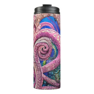 Garrafa Térmica Tentáculos de Octopus Rosa