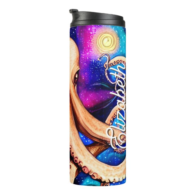 Garrafa Térmica Tentáculos Octopus com Nome Personalizado (Rotação à direita)