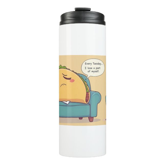 Garrafa Térmica Terapia do Taco Terapêutica - Arte Comida Engraçad (Frente)