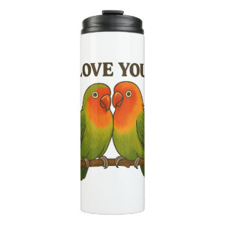 Garrafa Térmica Térmica de Lovebirds Para Sempre