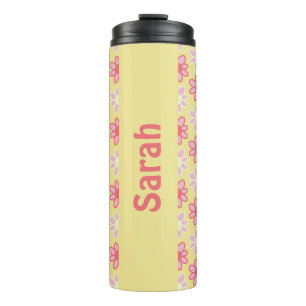 Garrafa Térmica Térmica personalizada de flor retrô