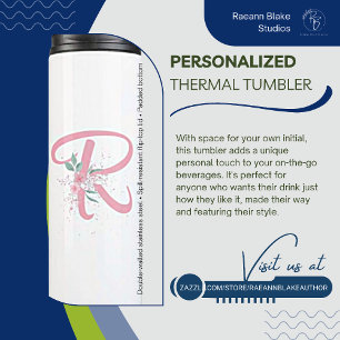 Garrafa Térmica Térmica Rosa Floral Personalizada