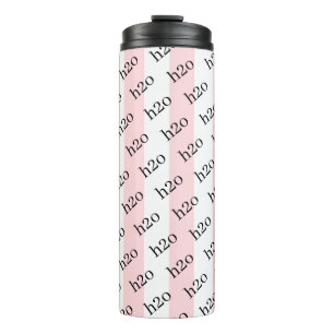 Garrafa Térmica Térmica Tumbler Bebê Rosa e Branco Listra H2o