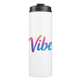Garrafa Térmica Térmica Vibe Gradiente Arco-íris Rótulo Tumbler