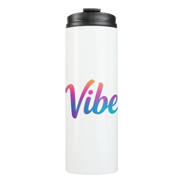 Garrafa Térmica Térmica Vibe Gradiente Arco-íris Rótulo Tumbler  (Frente)