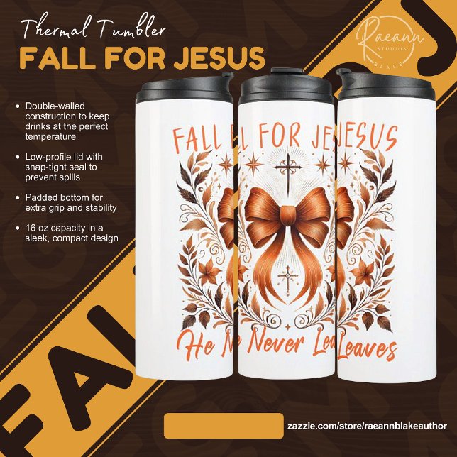 Garrafa Térmica Térmico Fall for Jesus Tumbler (Criador carregado)