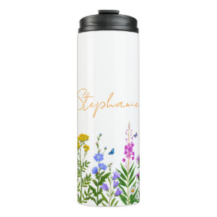 Garrafa Térmica Termo de Café de Aço Inoxidável com Flor Silvestre