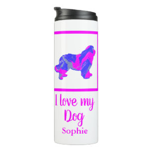 Garrafa Térmica Terra Nova / Cachorro Novo Rosa Quente&Azul Silhue