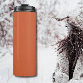 Garrafa Térmica Terracotta Laranja Cor Sólida Quente e Design Terr