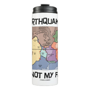 Garrafa Térmica Terremotos não são meu mapa de tectônica de placas