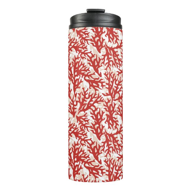 Garrafa Térmica Teste padrão 2 do coral vermelho (Frente)