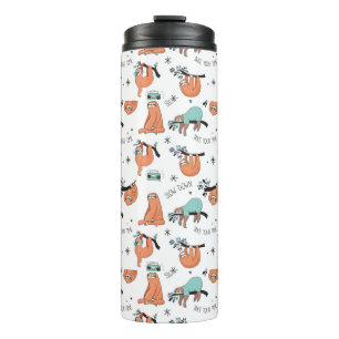 Garrafa Térmica Teste padrão bonito da preguiça