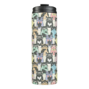 Garrafa Térmica Teste padrão bonito dos gatos do hipster
