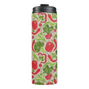 Garrafa Térmica Teste padrão brilhante dos legumes frescos