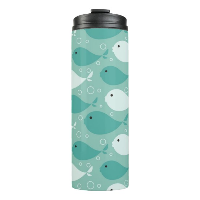 Garrafa Térmica teste padrão com peixes (Frente)
