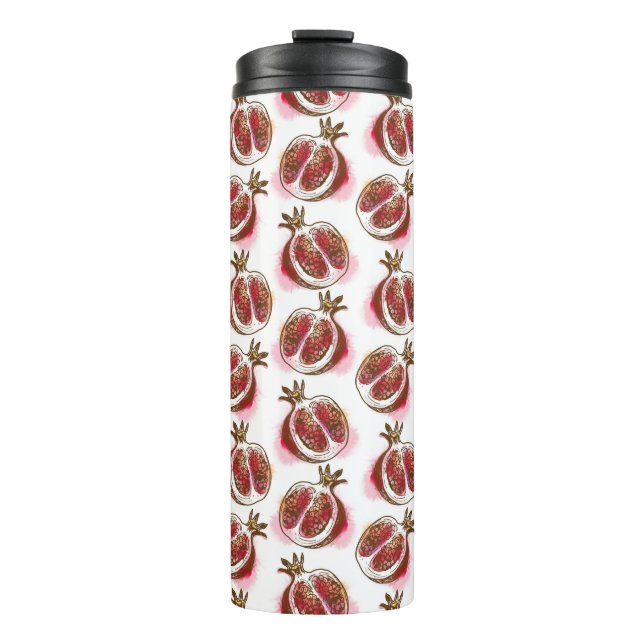 Garrafa Térmica Teste padrão com romã (Frente)