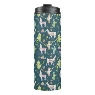 Garrafa Térmica Teste padrão da bandeira do lama da aguarela