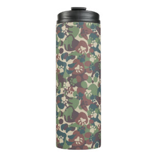 Garrafa Térmica Teste padrão da camuflagem do cão