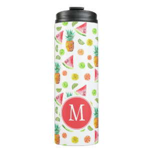 Garrafa Térmica Teste padrão da fruta cristalizada da aguarela