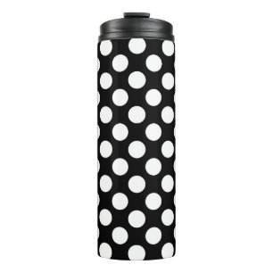 Garrafa Térmica Teste padrão de bolinhas preto e branco