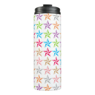 Garrafa Térmica Teste padrão de estrelas colorido
