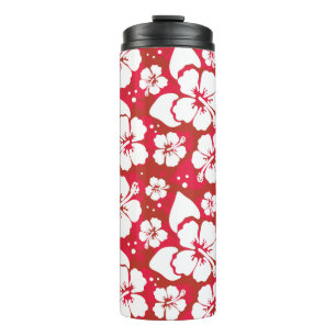 Garrafa Térmica Teste padrão de flores do hibiscus