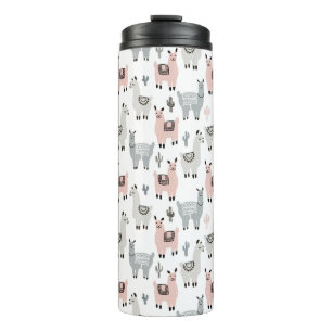 Garrafa Térmica Teste padrão de sorriso dos lamas