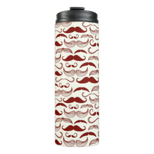 Garrafa Térmica Teste padrão do bigode, estilo retro 3