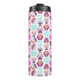 Garrafa Térmica Teste padrão do hexágono da aguarela