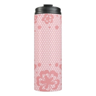 Garrafa Térmica Teste padrão do laço, vintage 3 da flor