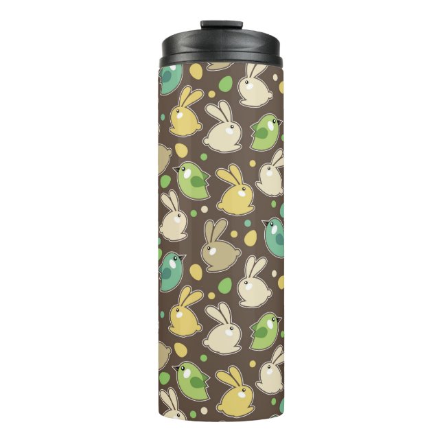 Garrafa Térmica teste padrão do primavera com ovos da páscoa, (Frente)