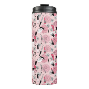 Garrafa Térmica Teste padrão floral cor-de-rosa dos produtos de