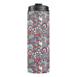 Garrafa Térmica Teste padrão floral do Doodle de Paisley