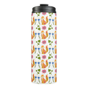 Garrafa Térmica Teste padrão floral Foxy Pastel bonito